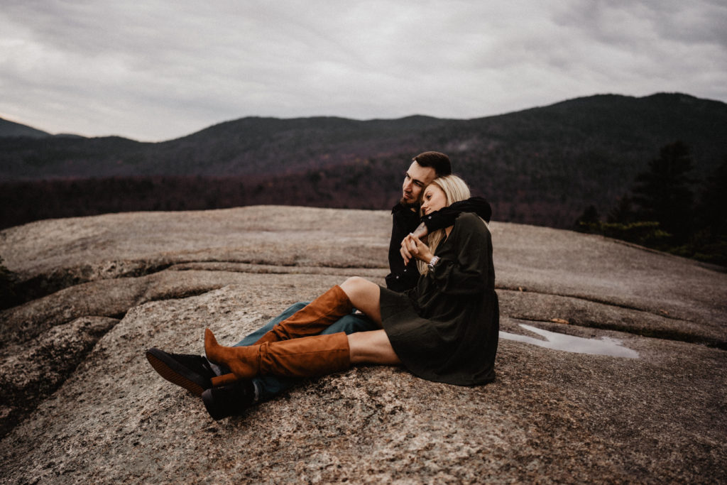 Mountain top Hiking Engagement Session